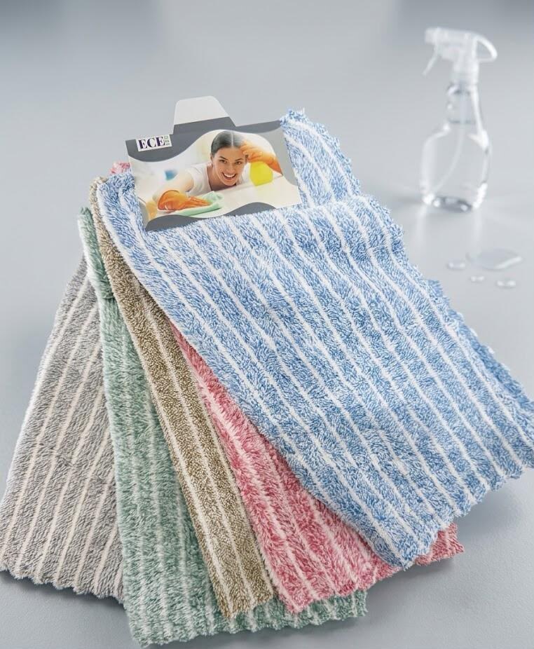 Çizgili Mikrofiber Bez – Renkli Seri