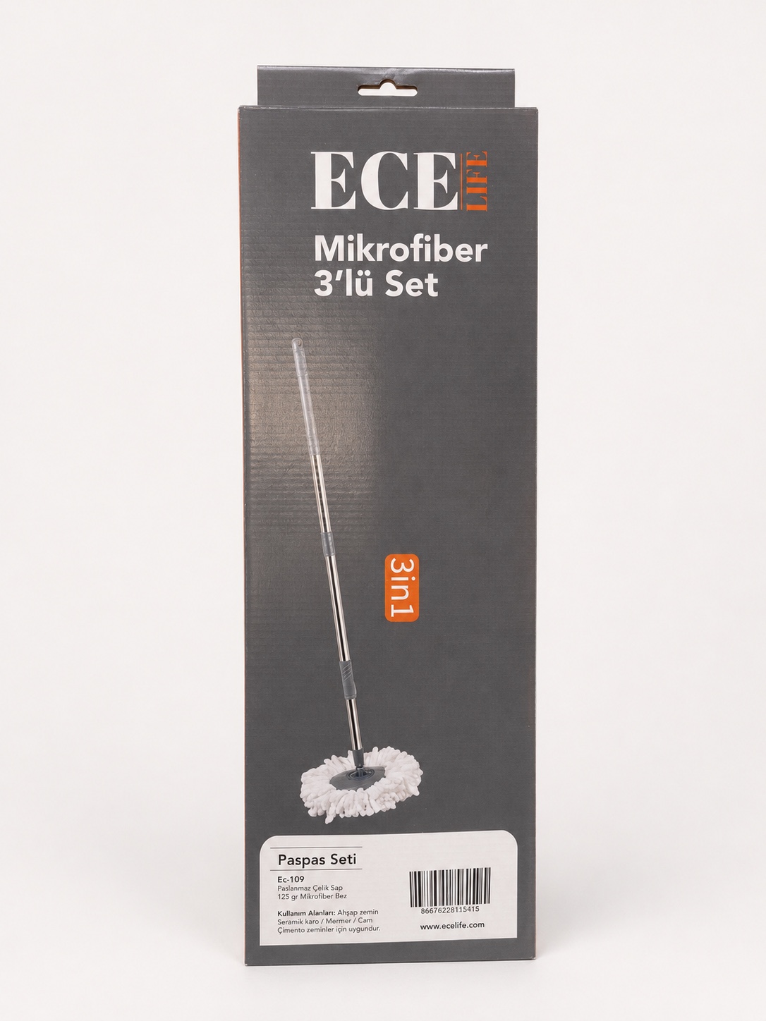 ECE LIFE Mikrofiber 3’lü Plastik Sap Set