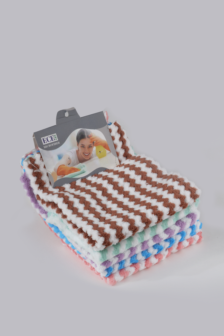 Zigzag Çizgili Mikrofiber Bez – 4’lü